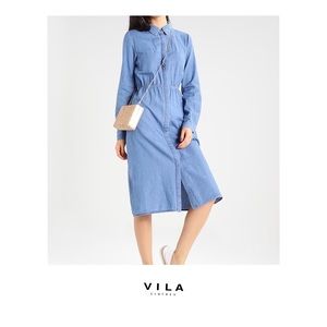 Vila Clothes Viloren denim midi Dress medium